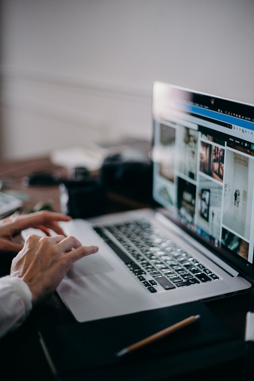 person using macbook