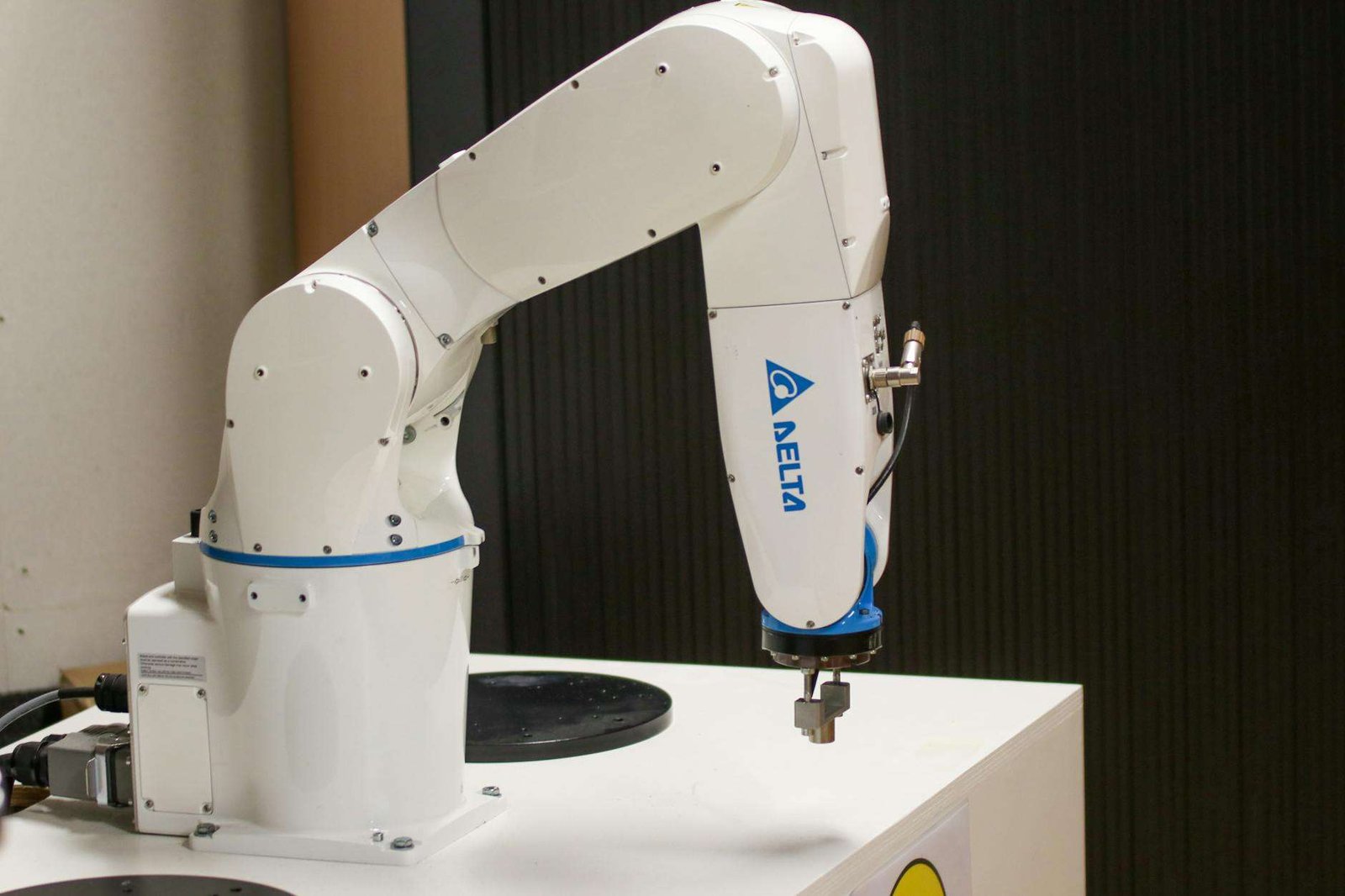 industrial robotic arm in automated setup